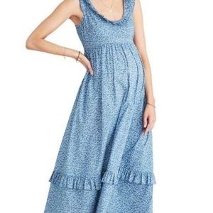 Hatch Dress The Rafaela Maxi Dress Blue Prairie Floral 2 Maternity Medium 8 10